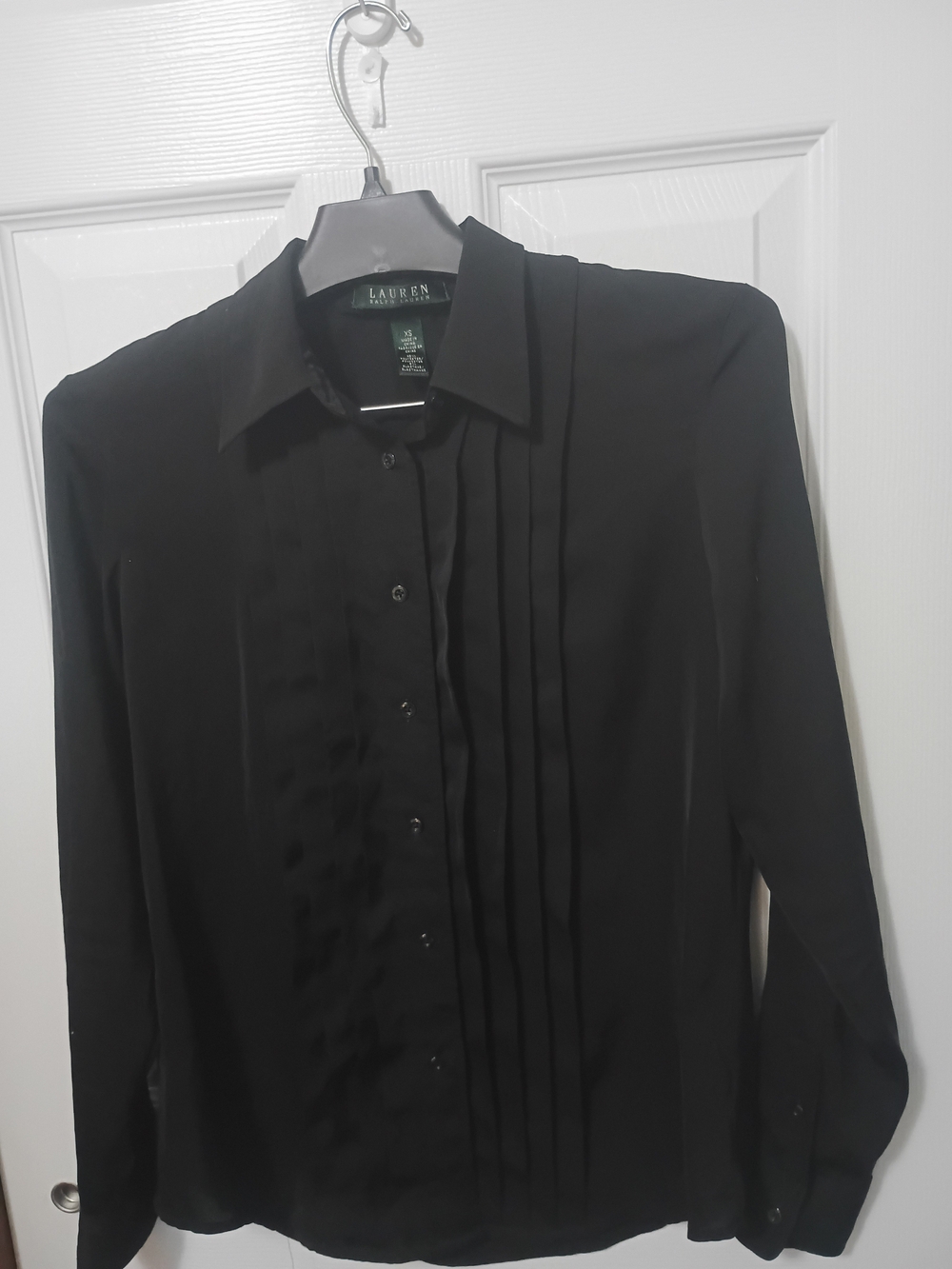 Lauren Ralph Lauren Women's Pleated Front Button-Up Blouse